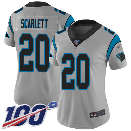 Carolina Panthers Limited Silver Women Jordan Scarlett Jersey NFL Football #20 100th Season Inverted Legend->carolina panthers->NFL Jersey